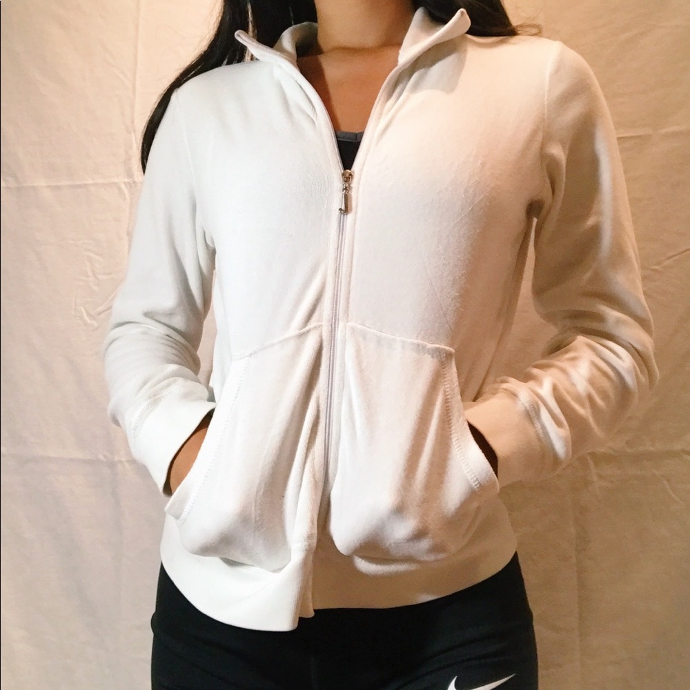 White Zip-up Juicy Couture Sweatshirt